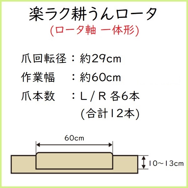 楽ラク耕うんロータ　A600　仕様