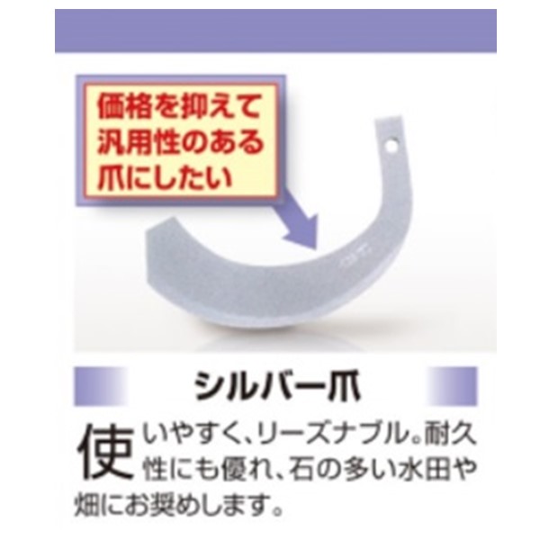 ヤンマー トラクター 耕うん爪 シルバー爪 30本セット 6181S