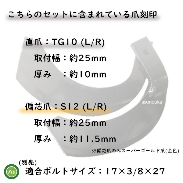 ヤンマー トラクター 耕うん爪 ナタ爪 32本セット 2-98-02 TG10,S12