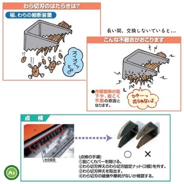 ワラ切刃 注意事項