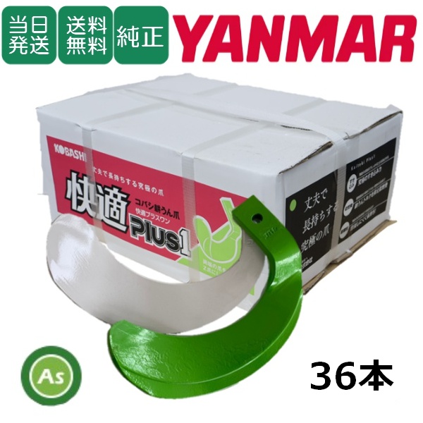【即日発送】ヤンマー トラクター 耕運爪 快適爪 + 快適Z爪 36本セット 6612S KQ2525,KZ2525S (偏芯爪強力タイプ) / 送料無料