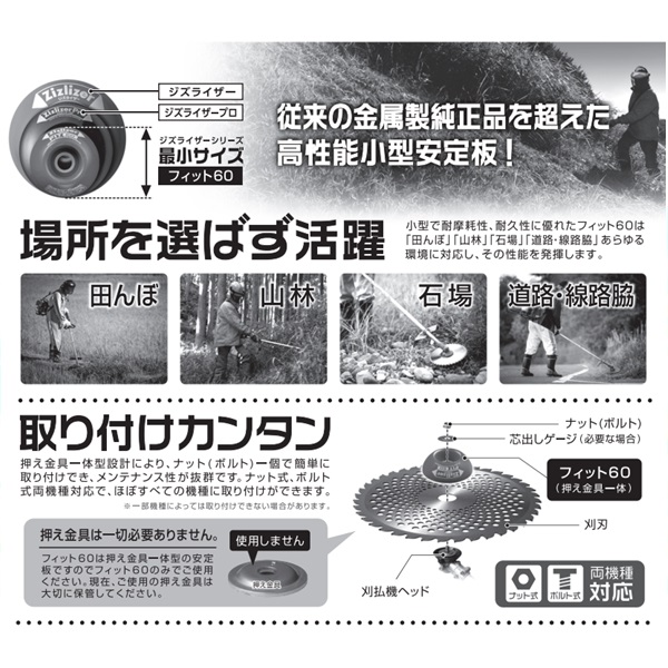 ジズライザー（Zizlizer） ジャストフィット60 【ZAT-H20A60】 刈払機