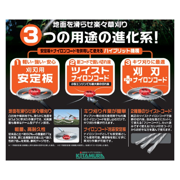ジズライザープロエアー ZAT-H24C 刈払機用ナイロンコード対応安定板