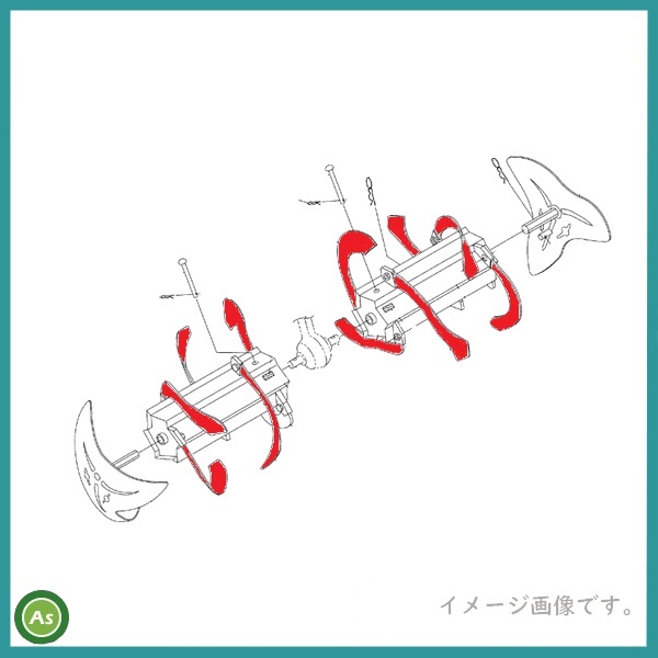 【送料無料】【純正】クボタ純正 楽ラク耕うんロータ爪(NS29)アッシ 12本セットうね立て培土機　畑　水田　耕起作業　農機具　kubota　アスノーカ 91154-03130/宮丸アタッチメント