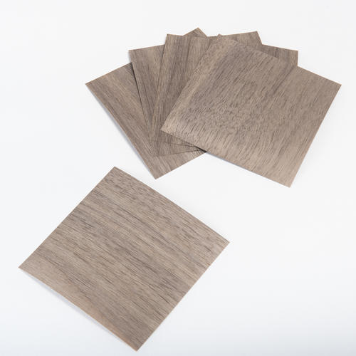 森の紙 曲がる 極薄 天然木 折り紙 ウォルナット 小 5枚セット 100×100mm メール便