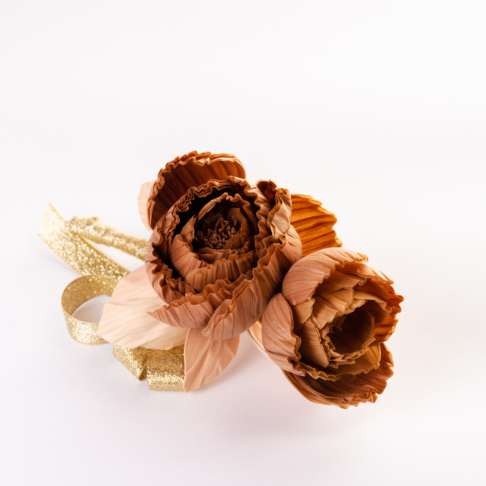 mori no kami 森の紙 天然木 コサージュ 二輪 杉 すぎ