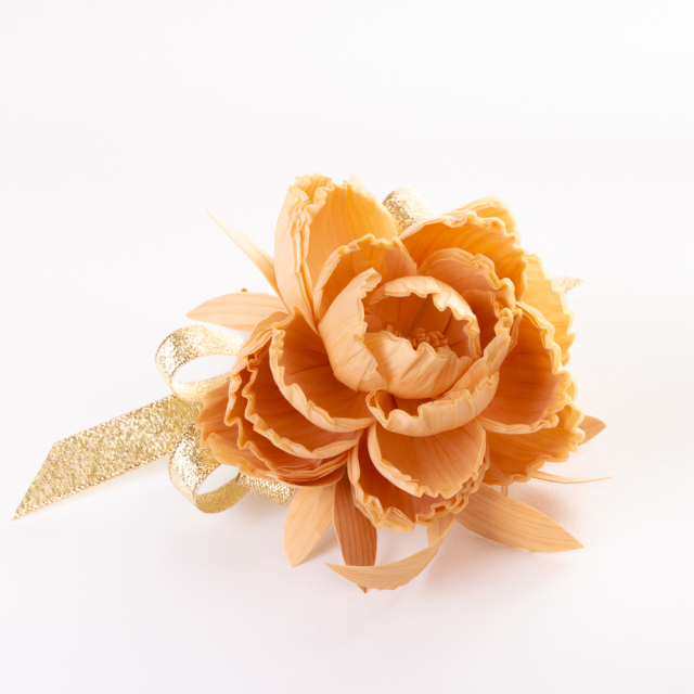 mori no kami 森の紙 天然木 コサージュ 一輪 ひのき