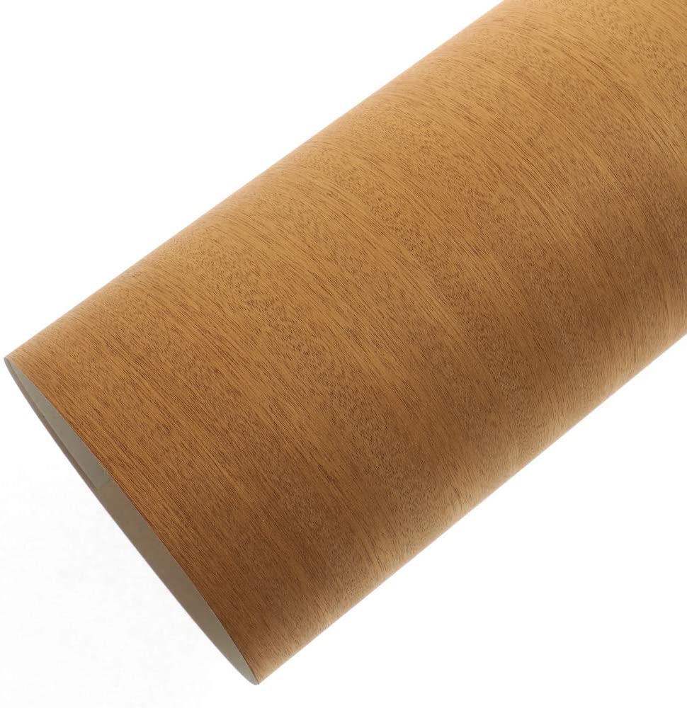 森の紙 曲がる 極薄 壁紙 天然木のシート サペリ 粘着シールタイプ A3サイズ DIY 化粧材 切文字