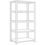 スチール物品棚 （軽量ラック） SPA1型 （開放型）天地５段 間口 (W) 1500mm A165E5
