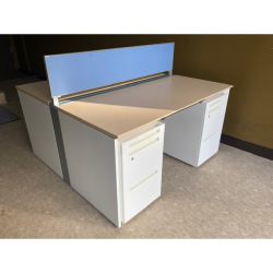 対面型2人用デスク　W1400　クロガネ　DD-004