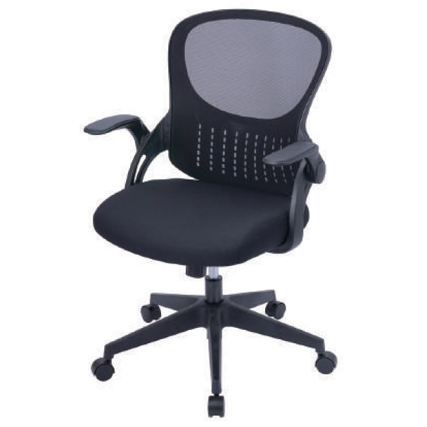 座面にPVCレザー採用！跳ね上げ式のアームレストで机にコンパクトに