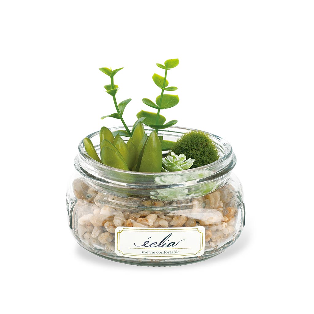 おしゃれな多肉植物のフェイクグリーン CT触媒・消臭アーティフィシャルグリーン エクリア小瓶A