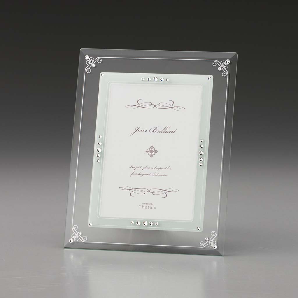 ガラスフォトフレーム ラインストーン付き