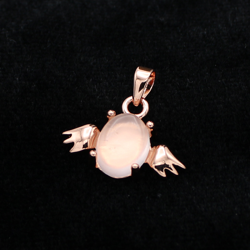 PAS-10006 ローズクォーツ エンジェルペンダントトップ