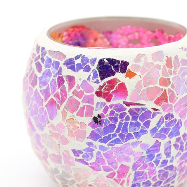 おしゃれなモザイクガラスキャンドルホルダー キャンドルおまけ
