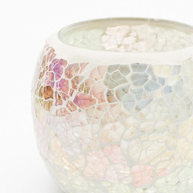 おしゃれなモザイクガラスキャンドルホルダー キャンドルおまけ