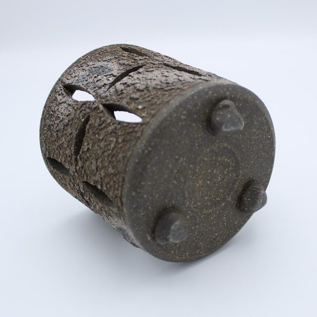 常滑焼茶香炉 萬水焼しめ花彫 グリーンティーの香りを楽しむルームフレグランス