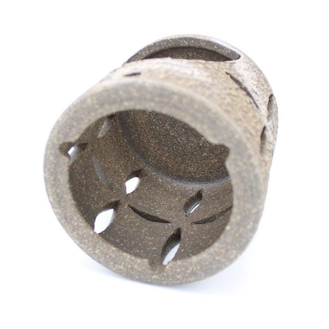 常滑焼茶香炉 萬水焼しめ花彫 グリーンティーの香りを楽しむルームフレグランス