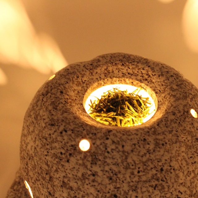 常滑焼電気式茶香炉 山房石風 グリーンティーの香りを楽しむルームフレグランス