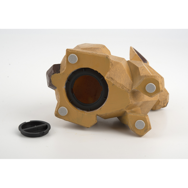 北欧風アニマル貯金箱 ラビット 木目調ポリレジン うさぎさん貯金箱 フタ付き 割らない貯金箱