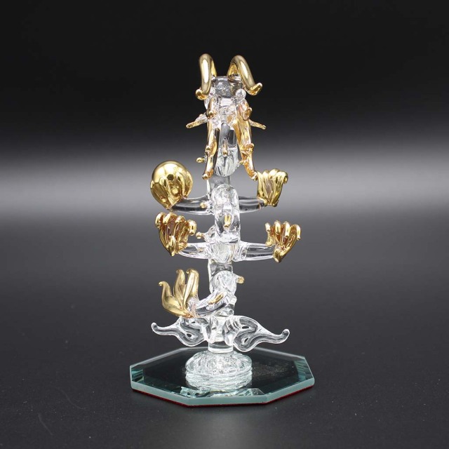 昇龍ガラス細工 Sサイズ 龍の置物 辰年干支インテリア 風水 縁起物