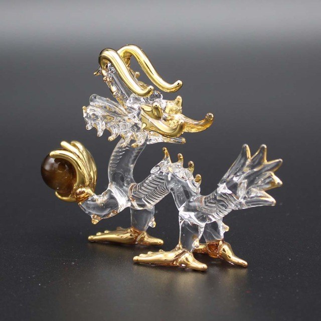 縁起物 ガラス 大きな龍の置き物 大きい方のみ 高さ40cmくらい 楽天