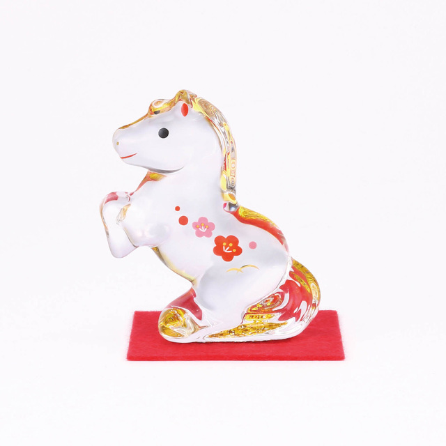 2026年干支飾り 薬師窯 クリスタル午