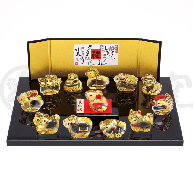 クリスタル十二支セット　ガラス置物 クリスタル十二支セット ガラス置物 クリスタル ガラス製 干支 置物