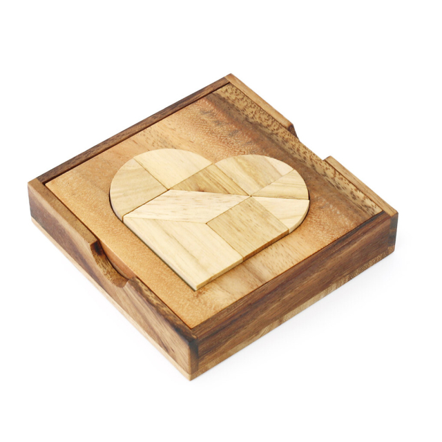 ウッドパズル ハート ケース入り 木のおもちゃを買うならおしゃれ雑貨