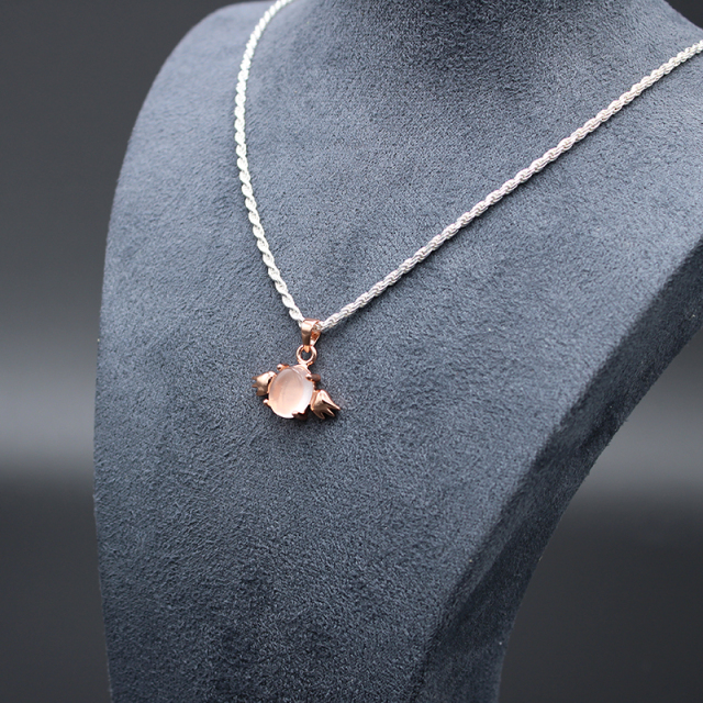 PAS-10006 ローズクォーツ エンジェルペンダントトップ