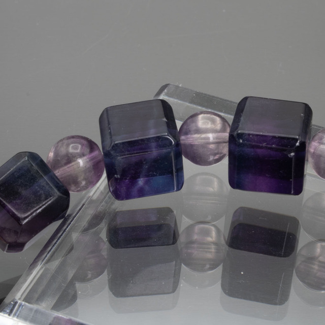 マルチカラーフローライトブレスレット キューブカット アメリカ産