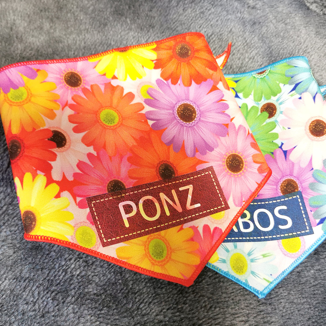 ペット用名前入りバンダナ『ガーベラ』犬・猫グッズ