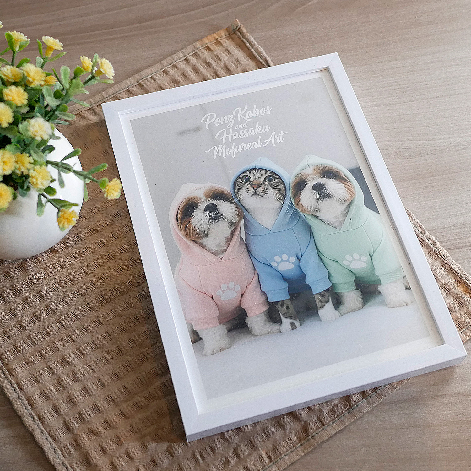 シーズーとキジトラのフォトアート