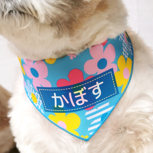 No.3031☘️犬猫用 リバーシブル バンダナ XXSサイズ ダルメシアン 花柄 No.3031☘️犬猫用 リバーシブル バンダナ XXSサイズ
