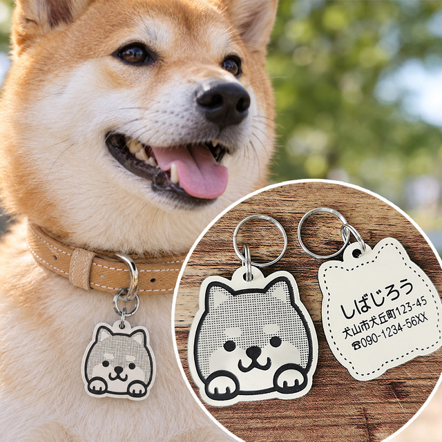 柴犬の迷子札（両面アクリル製）