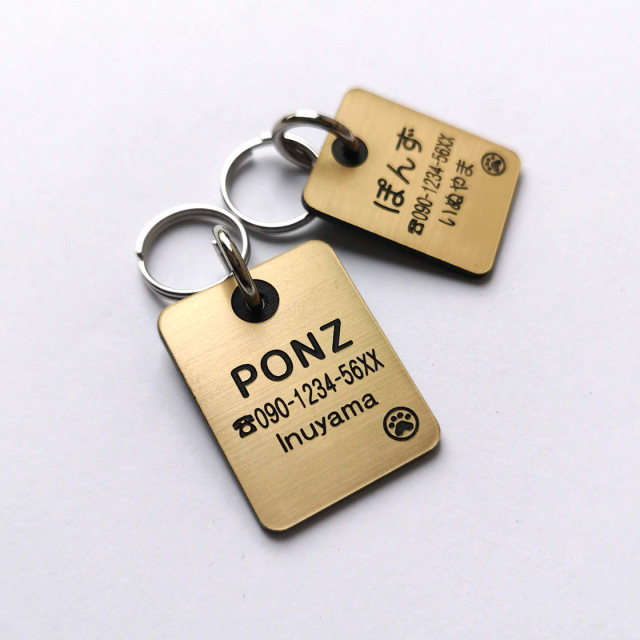 超軽量 アクリル迷子札 スタイリッシュ・スクエア ドッグタグ（犬・猫