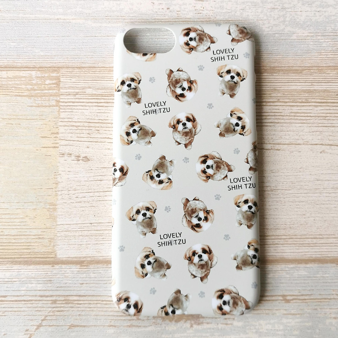 シーズー柄　スマホ背面カバー