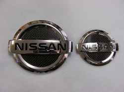 NISSAN MG22S MOCO専用フロント＆リヤエンブレム　カーボンフィニッシャーセット