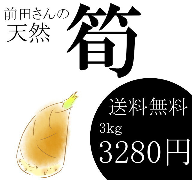 前田さんの天然タケノコが3ｋｇ3280円で送料無料！