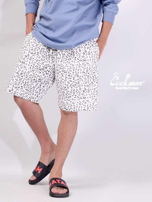 COOKMAN,クックマン,シェフパンツ,ショートパンツ,chef,pants,メンズ,Chef,Short,Pants,Snow,Leopard,231-03825