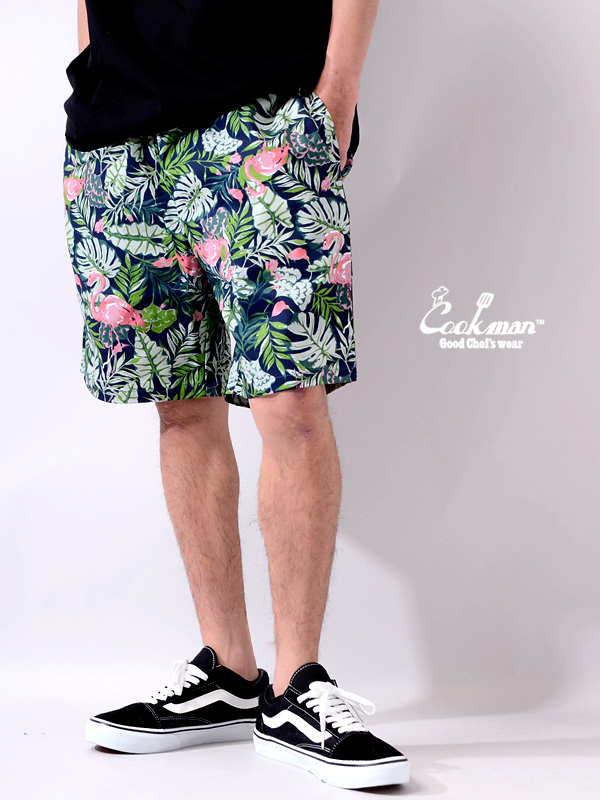 COOKMAN,クックマン,シェフパンツ,ショートパンツ,chef,pants,メンズ,レディース,男女兼用,Chef,Short,Pants,Tropical,231-83995