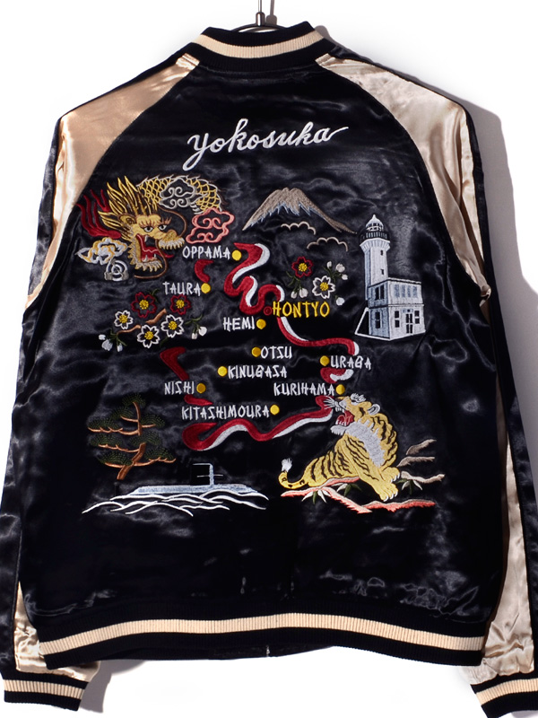 ジャパネスク,スカジャン,虎,龍,地図,富士山,桜,タイガー＆ドラゴン,マップ,JAPANESQUE,ジャケット,アウター,3RSJ-042