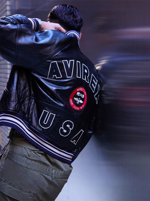 AVIREX,アビレックス,アヴィレックス,レザー,ジャケット,バーシティジャケット,レザー,ラムレザー,羊革,VARSITY,JACKET,7836950006