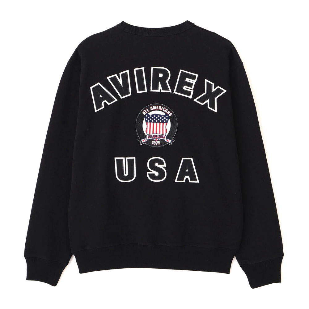 AVIREX,アビレックス,スウェット,トレーナー,SIGNATURE,VARSITY,LOGO,CREWNECK,SWEAT,バーシティ,ロゴ,裏起毛,7836932001