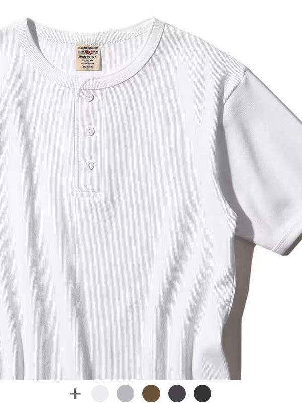 AVIREX,アビレックス,Tシャツ,ヘンリーネック,半袖,メンズ,レディース,シンプル,定番,おしゃれ,かっこいい,インナー,7834934019,6143504