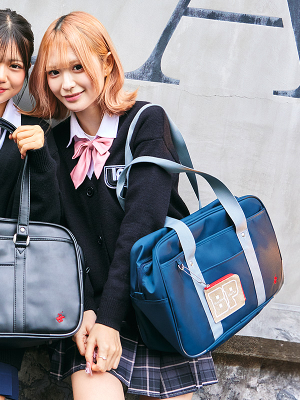 BEVERLY,HILLS,POLO,CLUB,ビバリーヒルズ,ポロクラブ,スクバ,キラキラポーチ付き,スクールバッグ,ナイロン,ネイビー,BP001