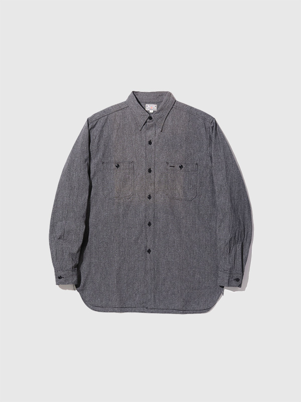 バズリクソンズ シャンブレーシャツ ワークシャツ 長袖 L-XL相当 マチ付き BUZZ RICKSON'S Buzz Rickson's（バズリクソンズ） シャンブレー