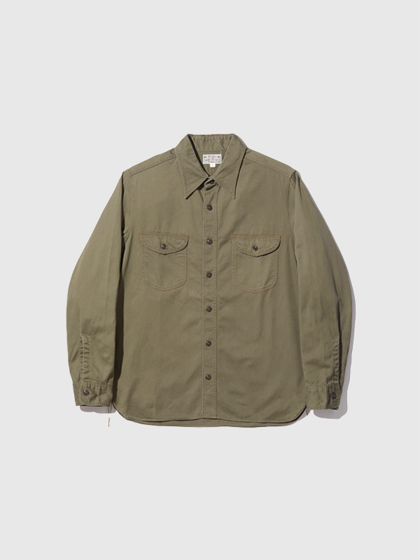 Buzz Rickson's 長袖ワークシャツ オリーブ BUZZ RICKSON'S バズリクソンズ シャツ メンズ レディース 綿100