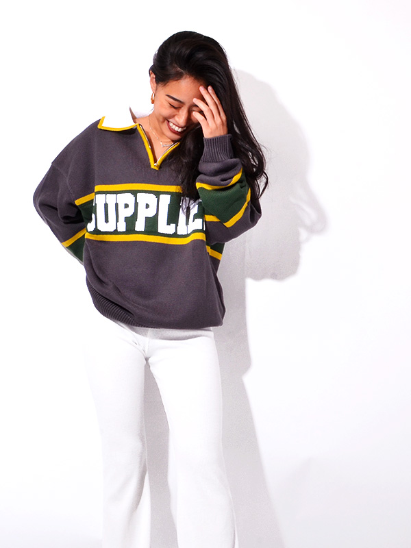 SUPPLIER,サプライヤー,ニット,レディース,メンズ,ユニセックス,ゆったり,オーバーサイズ,COLLEGE,LOGO,KNIT,C-LOGO-KNIT-C