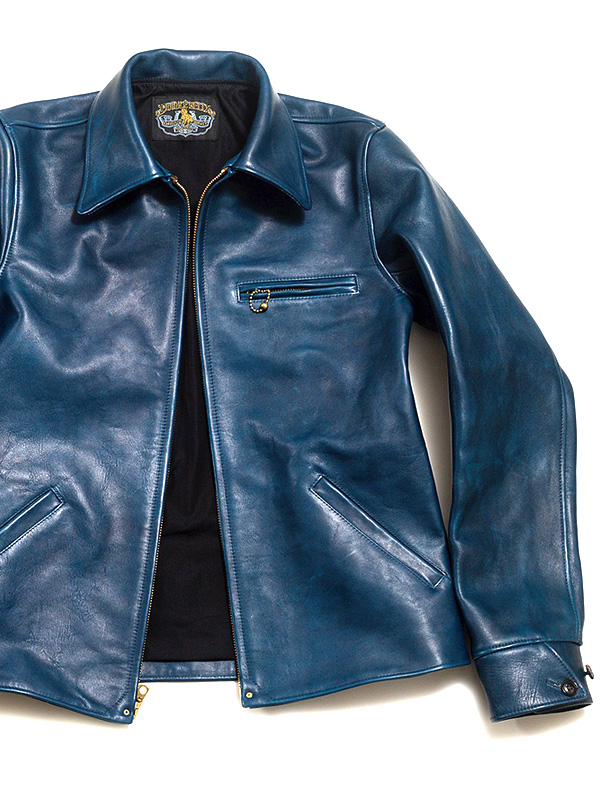 ダブル,ヘリックス,Double,Helix,ライダースジャケット,レザージャケット,Classic,1930s,スポーツジャケット,藍染め,馬革,日本製,180402